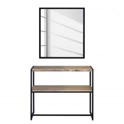 Ars manufacti Salle de bain Kaawo (2 éléments) - Acacia massif / Fer - Acacia / Noir - Largeur : 90 cm