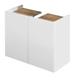 Pelipal Meuble sous lavabo Quickset 947 - Blanc / Imitation chêne Riviera