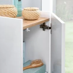 Pelipal Meuble bas Quickset 947 - Blanc / Imitation chêne Riviera -Meubles de salle de bain Soldes 2022 1000341657 220318 030 DETAILS P000000001000341657