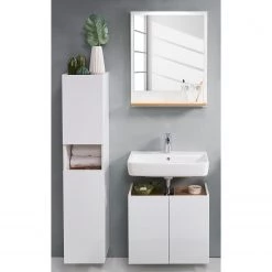 Pelipal Salle de bain 947 III (3 éléments) - Blanc / Imitation chêne Riviera