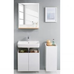 Pelipal Salle de bain 947 II (3 éléments) - Blanc / Imitation chêne Riviera