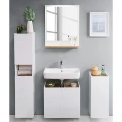 Pelipal Salle de bain 947 IV (4 élém.) - Blanc / Imitation chêne Riviera