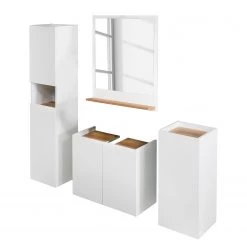 Pelipal Salle de bain 947 IV (4 élém.) - Blanc / Imitation chêne Riviera -Meubles de salle de bain Soldes 2022 1000341662 220318 031 DETAILS P000000001000341662