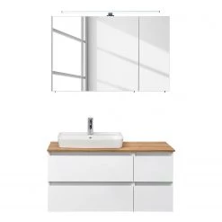 Pelipal Salle de bain Quickset 360 II (2 élém.) - Avec éclairage inclus - Blanc / Imitation chêne Riviera -Meubles de salle de bain Soldes 2022 1000343369 220330 030 DETAILS P000000001000343369