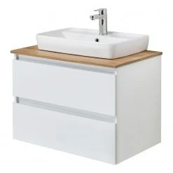 Pelipal Lavabo Quickset 360 I - Blanc / Imitation chêne Riviera
