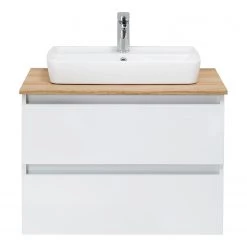 Pelipal Lavabo Quickset 360 I - Blanc / Imitation chêne Riviera -Meubles de salle de bain Soldes 2022 1000343370 220330 030 DETAILS P000000001000343370