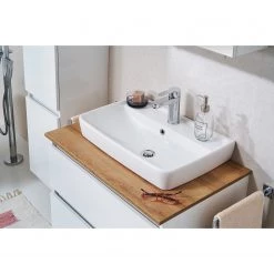 Pelipal Lavabo Quickset 360 I - Blanc / Imitation chêne Riviera -Meubles de salle de bain Soldes 2022 1000343370 220330 035 DETAILS P000000001000343370