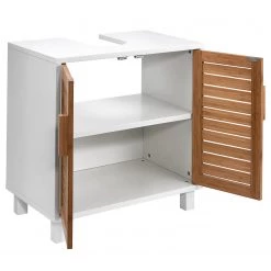 Butlers Meuble sous lavabo WHITE SANDS - Bambou - Naturel / Blanc -Meubles de salle de bain Soldes 2022 1000343918 220406 030 DETAILS P000000001000343918