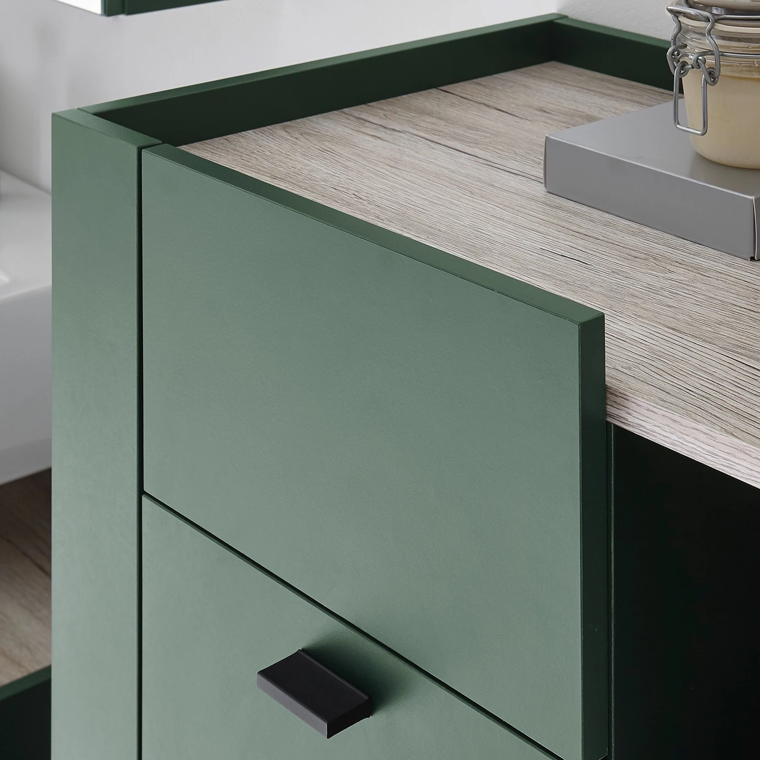 Norrwood Armoire de salle de bain Linen - Vert sapin / Imitation chêne Sanremo 6 Norrwood Armoire de salle de bain Linen - Vert sapin / Imitation chêne Sanremo – Image 4