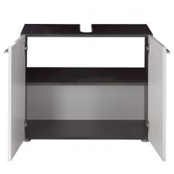 Trendteam Salle de bain Angulo II (3 éléments) - Avec éclairage - Blanc brillant / Graphite - Butoir à gauche -Meubles de salle de bain Soldes 2022 1000344584 220406 040 DETAILS P000000001000344584