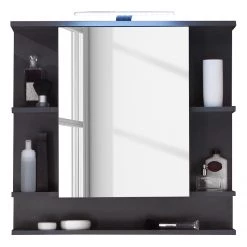 Trendteam Salle de bain Angulo II (3 éléments) - Avec éclairage - Blanc brillant / Graphite - Butoir à gauche -Meubles de salle de bain Soldes 2022 1000344584 220427 030 DETAILS P000000001000344584