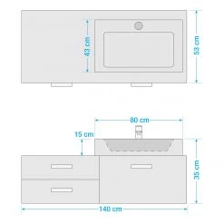 Trendteam Meuble avec vasque Geo - Imitation chêne artisan -Meubles de salle de bain Soldes 2022 1000344608 220407 500 SKETCH DETAILS P000000001000344608 sketch