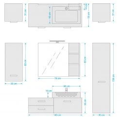 Trendteam Salle de bain Geo I (4 éléments) - Imitation chêne artisan -Meubles de salle de bain Soldes 2022 1000344610 220407 500 SKETCH DETAILS P000000001000344610 sketch