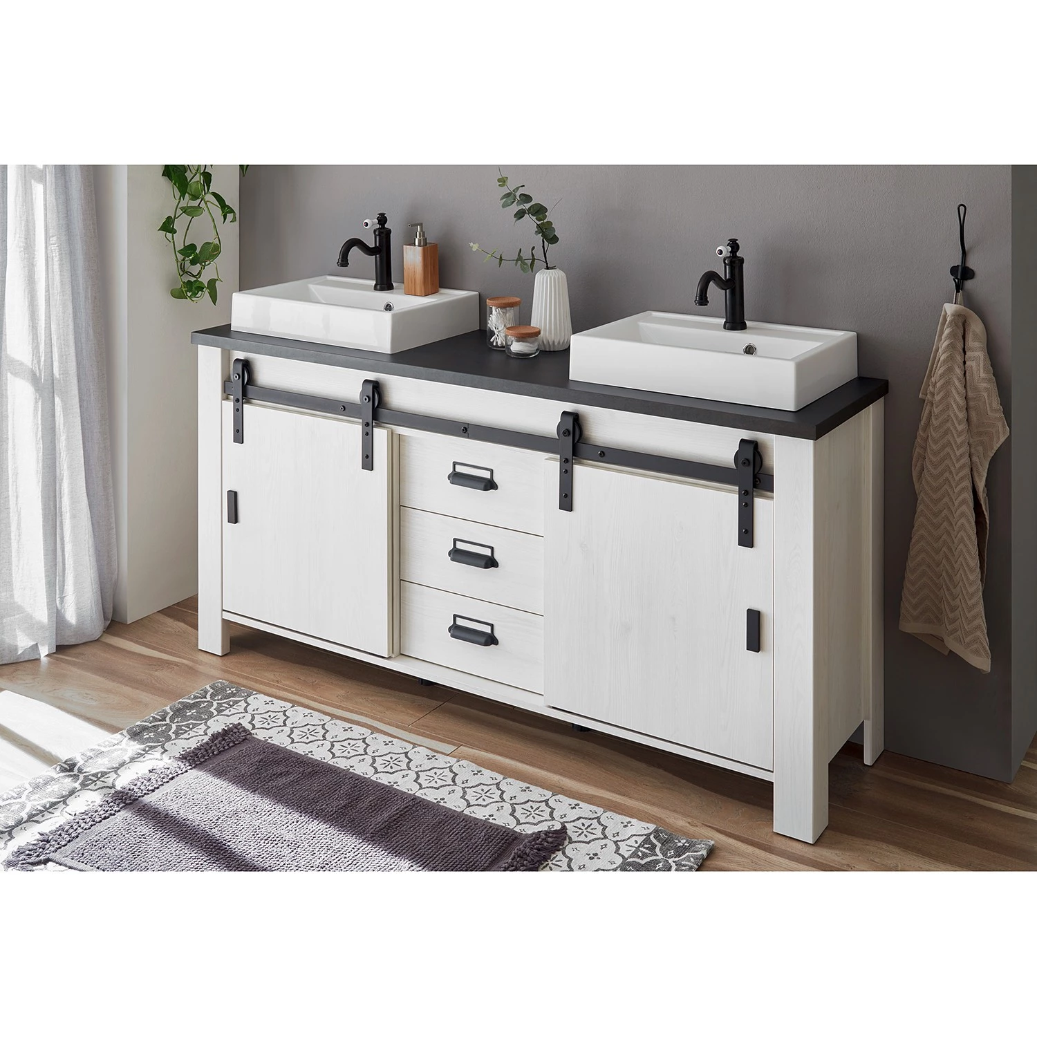 Ridgevalley Salle de bain Shutter II (3 éléments) - Imitation pin blanc 6 Ridgevalley Salle de bain Shutter II (3 éléments) - Imitation pin blanc – Image 4