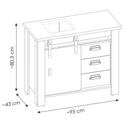 Ridgevalley Salle de bain Shutter V (3 éléments.) - Imitation chêne -Meubles de salle de bain Soldes 2022 1000348740 220505 501 SKETCH DETAILS P000000001000348740 sketch