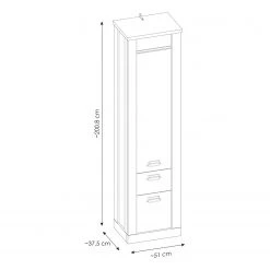 Ridgevalley Salle de bain Shutter V (3 éléments.) - Imitation pin blanc -Meubles de salle de bain Soldes 2022 1000348741 220505 500 SKETCH DETAILS P000000001000348741 sketch