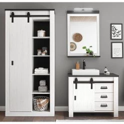 Ridgevalley Salle de bain Shutter VII (3 éléments.) - Imitation pin blanc