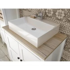 Ridgevalley Salle de bain Sona II (3 éléments) - Éclairage inclus - Blanc / Imitation chêne Sanremo -Meubles de salle de bain Soldes 2022 1000349877 220802 036 DETAILS P000000001000349877