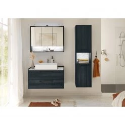 Red Living Colonne de salle de bain Bodmin - Avec éclairage - Noir / Imitation marbre blanc -Meubles de salle de bain Soldes 2022 1000352169 220615 022 MOOD DETAILS P000000001000352169 mood