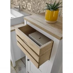 Ridgevalley Meuble bas Sona - Blanc / Imitation chêne Sanremo -Meubles de salle de bain Soldes 2022 1000352216 220802 030 DETAILS P000000001000352216