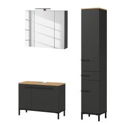 Germania Salle de bain Yonkers II (3 éléments) - Avec éclairage intégré - Graphite -Meubles de salle de bain Soldes 2022 1000353390 220524 030 DETAILS P000000001000353390