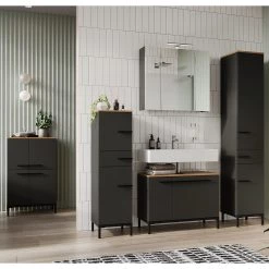 Germania Salle de bain Yonkers V (5 éléments) - Avec éclairage intégré - Graphite