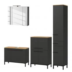 Germania Salle de bain Yonkers IV (4 éléments) - Avec éclairage intégré - Graphite