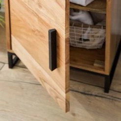 Ars manufacti Meuble bas Woodston - Acacia massif / Métal - Acacia Marron clair -Meubles de salle de bain Soldes 2022 1000361885 220624 037 DETAILS P000000001000361885