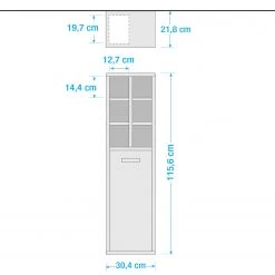 Schildmeyer Armoire de salle de bain Frida - Gris bleu -Meubles de salle de bain Soldes 2022 1000363597 220704 500 SKETCH DETAILS P000000001000363597 sketch