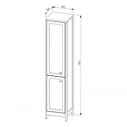 Ridgevalley Colonne de salle de bain Hovden - Blanc mat -Meubles de salle de bain Soldes 2022 1000364045 220809 500 SKETCH DETAILS P000000001000364045 sketch