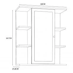 Loftscape Armoire de toilette Kavala - Sans éclairage - Blanc -Meubles de salle de bain Soldes 2022 1000366560 220824 500 SKETCH DETAILS P000000001000366560 sketch