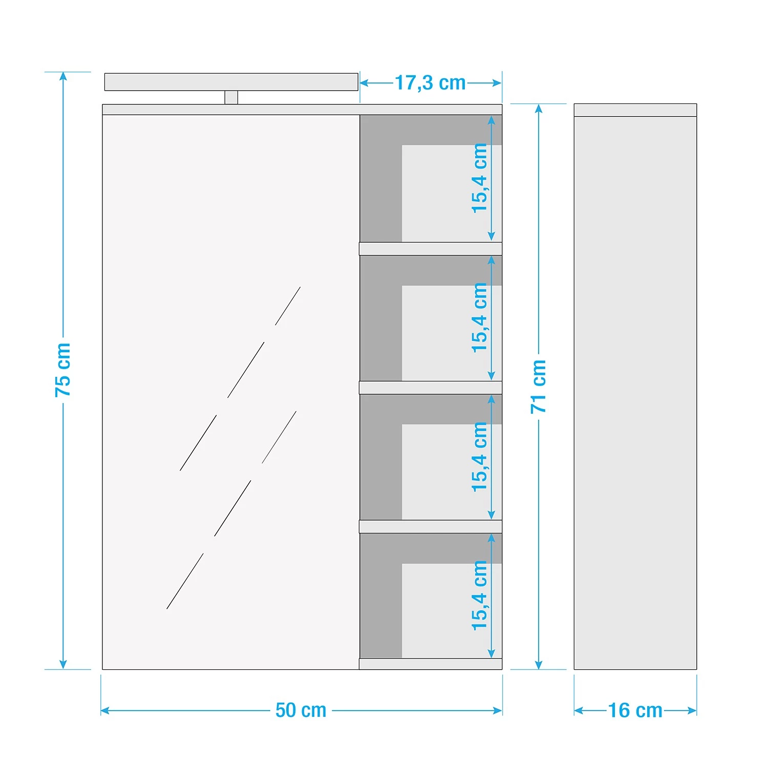 Schildmeyer Armoire de toilette Matteo - Imitation chêne de Navarra 7 Schildmeyer Armoire de toilette Matteo - Imitation chêne de Navarra – Image 5