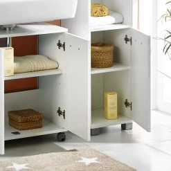 Schildmeyer Ensemble pour salle de bain Negril - 4 éléments - Blanc mat -Meubles de salle de bain Soldes 2022 badezimmer set negril 4 teilig mattweiss 3351321