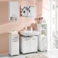 Schildmeyer Ensemble pour salle de bain Negril - 4 éléments - Blanc mat