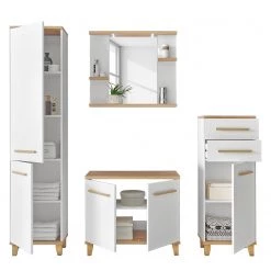 Giessbach Armoire midi Bjerka - Blanc / Imitation chêne clair 9 Giessbach Armoire midi Bjerka - Blanc / Imitation chêne clair -Meubles de salle de bain Soldes 2022 badezimmerset bjerka 4 teilig weiss eiche riviera hell dekor 4438944