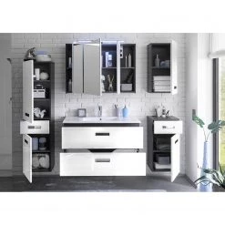 Giessbach Armoire Braddock - Blanc brillant / Anthracite -Meubles de salle de bain Soldes 2022 badezimmerset braddock 5 teilig hochglanz weiss anthrazit 4416740 1