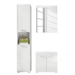 Trendteam Salle de bain Amanda IV (3 éléments) - Blanc brillant / Blanc