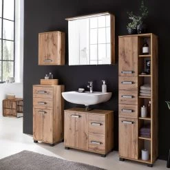 Schildmeyer Armoire suspendue Milan - Imitation chêne Maison de campagne -Meubles de salle de bain Soldes 2022 haengeschrank milan eiche dekor 4948952