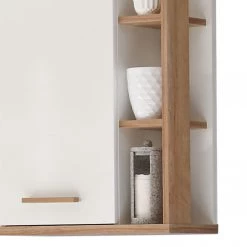 Pelipal Armoire suspendue Quickset 923 II - Blanc / Imitation chêne Riviera -Meubles de salle de bain Soldes 2022 haengeschrank noventa ii weiss riviera eiche dekor 4663332