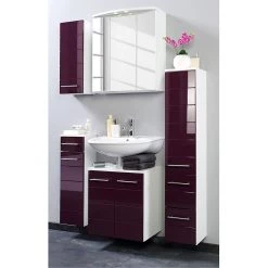 Giessbach Armoire suspendue Rosary - Aubergine brillant / Blanc -Meubles de salle de bain Soldes 2022 haengeschrank rosary hochglanz aubergine weiss 341043