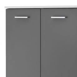 Schildmeyer Armoire midi Lumo II - Blanc / Basalte -Meubles de salle de bain Soldes 2022 highboard lumo ii weiss basaltgrau 4482976