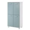Schildmeyer Armoire midi Lumo II - Blanc / Bleu colombe -Meubles de salle de bain Soldes 2022 highboard lumo ii weiss taubenblau 4482972