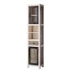Wolf-Möbel Armoire Goa White II - Acacia / Partiellement en manguier massif - Multicolore -Meubles de salle de bain Soldes 2022 hochschrank goa white ii akazie mango teilmassiv mehrfarbig 4847056