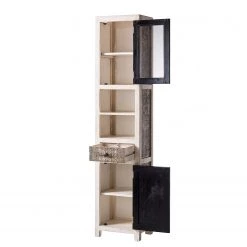 Wolf-Möbel Armoire Goa White II - Acacia / Partiellement en manguier massif - Multicolore -Meubles de salle de bain Soldes 2022 hochschrank goa white ii akazie mango teilmassiv mehrfarbig 4847076