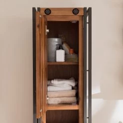 Ars manufacti Armoire haute Manchester - Partiellement en acacia massif / Métal -Meubles de salle de bain Soldes 2022 hochschrank manchester akazie teilmassiv metall 4915680