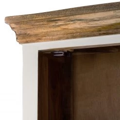 Maison Belfort Armoire haute Newhaven - Manguier partiellement massif - Manguier / Blanc -Meubles de salle de bain Soldes 2022 hochschrank newhaven mango teilmassiv mango weiss 5041972