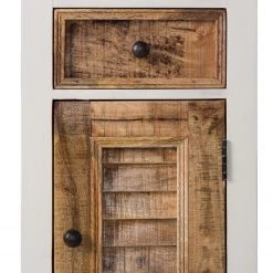 Maison Belfort Armoire haute Newhaven - Manguier partiellement massif - Manguier / Blanc -Meubles de salle de bain Soldes 2022 hochschrank newhaven mango teilmassiv mango weiss 5041988