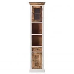 Maison Belfort Armoire haute Newhaven - Manguier partiellement massif - Manguier / Blanc -Meubles de salle de bain Soldes 2022 hochschrank newhaven mango teilmassiv mango weiss 5042000