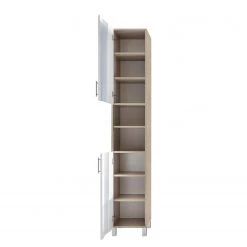 Trendteam Armoire colonne Porto - Blanc / Imitation chêne brut de sciage -Meubles de salle de bain Soldes 2022 hochschrank porto weiss eiche saegerau dekor 5089068