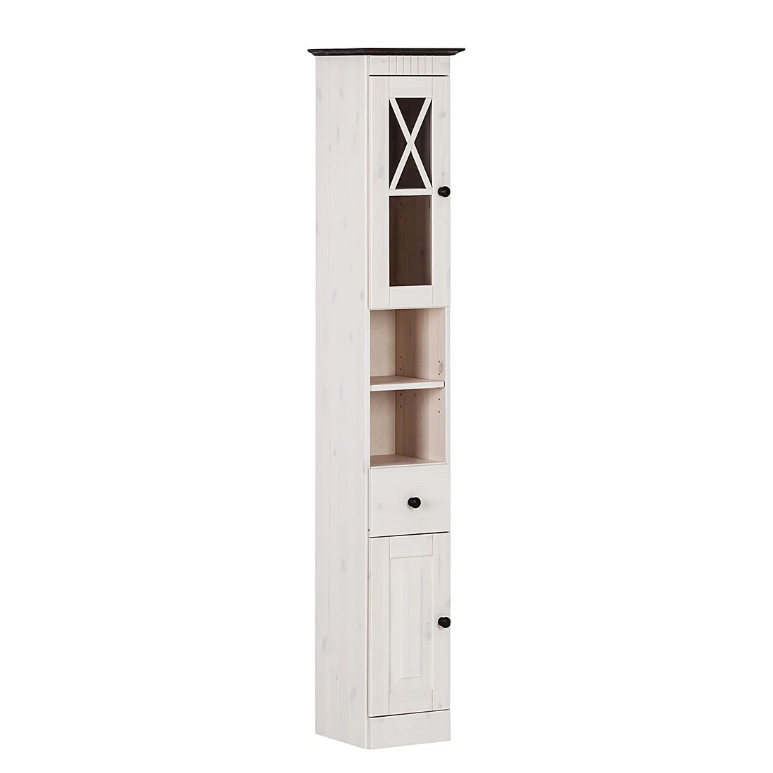 Maison Belfort Armoire colonne Senna I - Pin massif - Blanc / Havane 6 Maison Belfort Armoire colonne Senna I - Pin massif - Blanc / Havane – Image 4